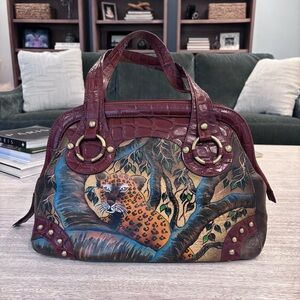🐆 Sharif Painted Leopard Leather Handbag
